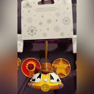 Disney Parks 2026 Toy Story Woody Autograph Ear Hat Christmas Ornament NEW